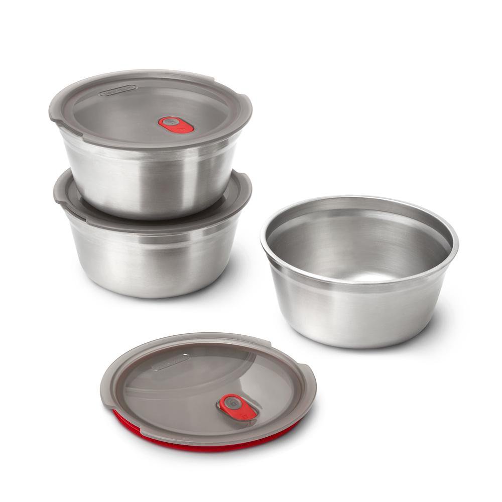 Black + Blum Travel Accessories Grey/Red Black + Blum Steel Food Bowl - Large