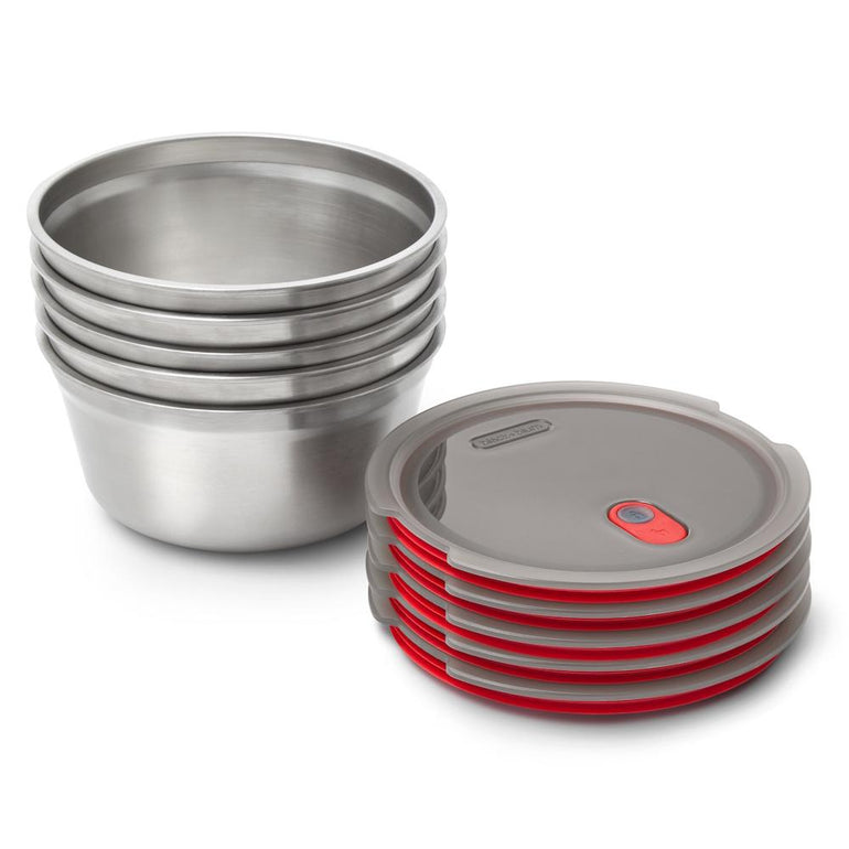 Black + Blum Travel Accessories Grey/Red Black + Blum Steel Food Bowl - Large