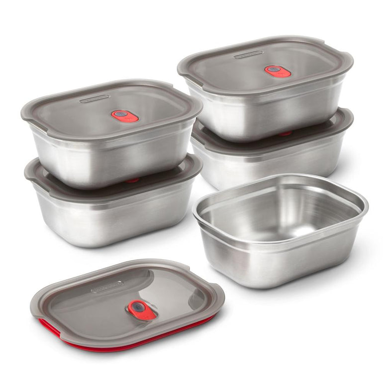 Black + Blum Travel Accessories Grey/Red Black + Blum Steel Food Box - Large