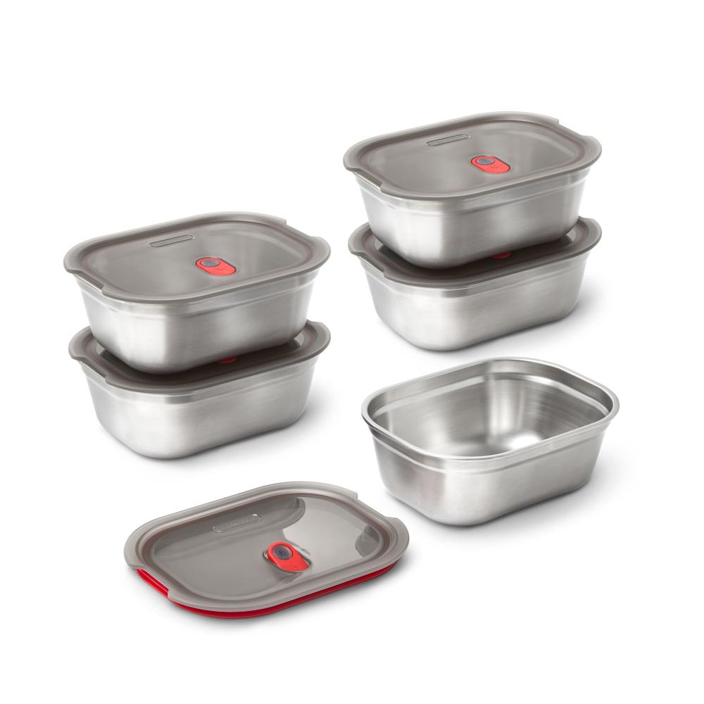 Black + Blum Travel Accessories Grey/Red Black + Blum Steel Food Box - Small