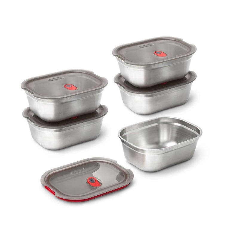 Black + Blum Travel Accessories Grey/Red Black + Blum Steel Food Box - Small