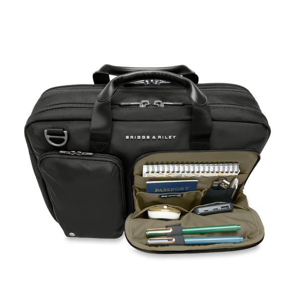 Briggs & Riley Briefcases Black Briggs & Riley HTA Medium Slim Expandable Brief
