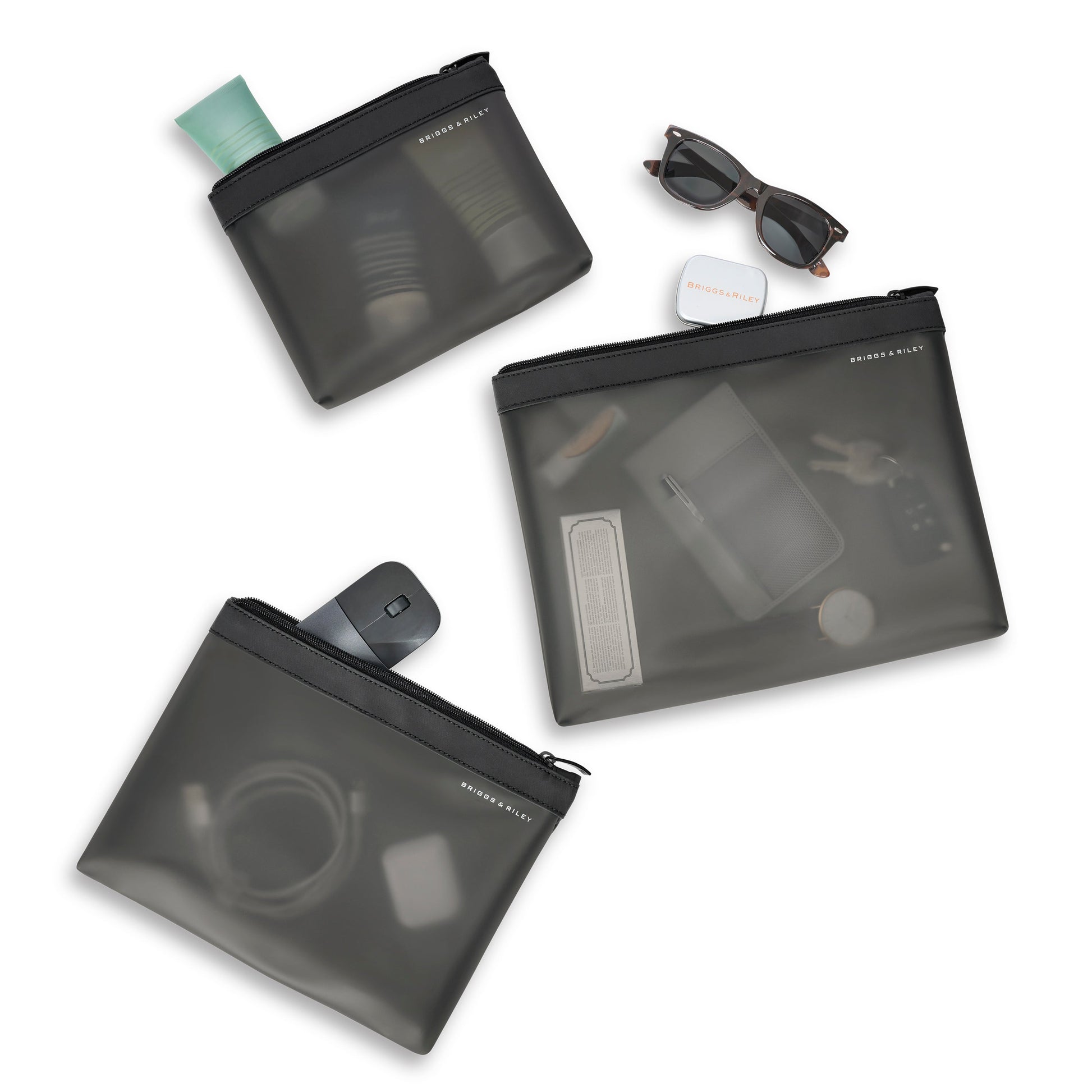 Briggs & Riley Travel Accessories Black Briggs & Riley Travel Essentials Translucent Pouch Set