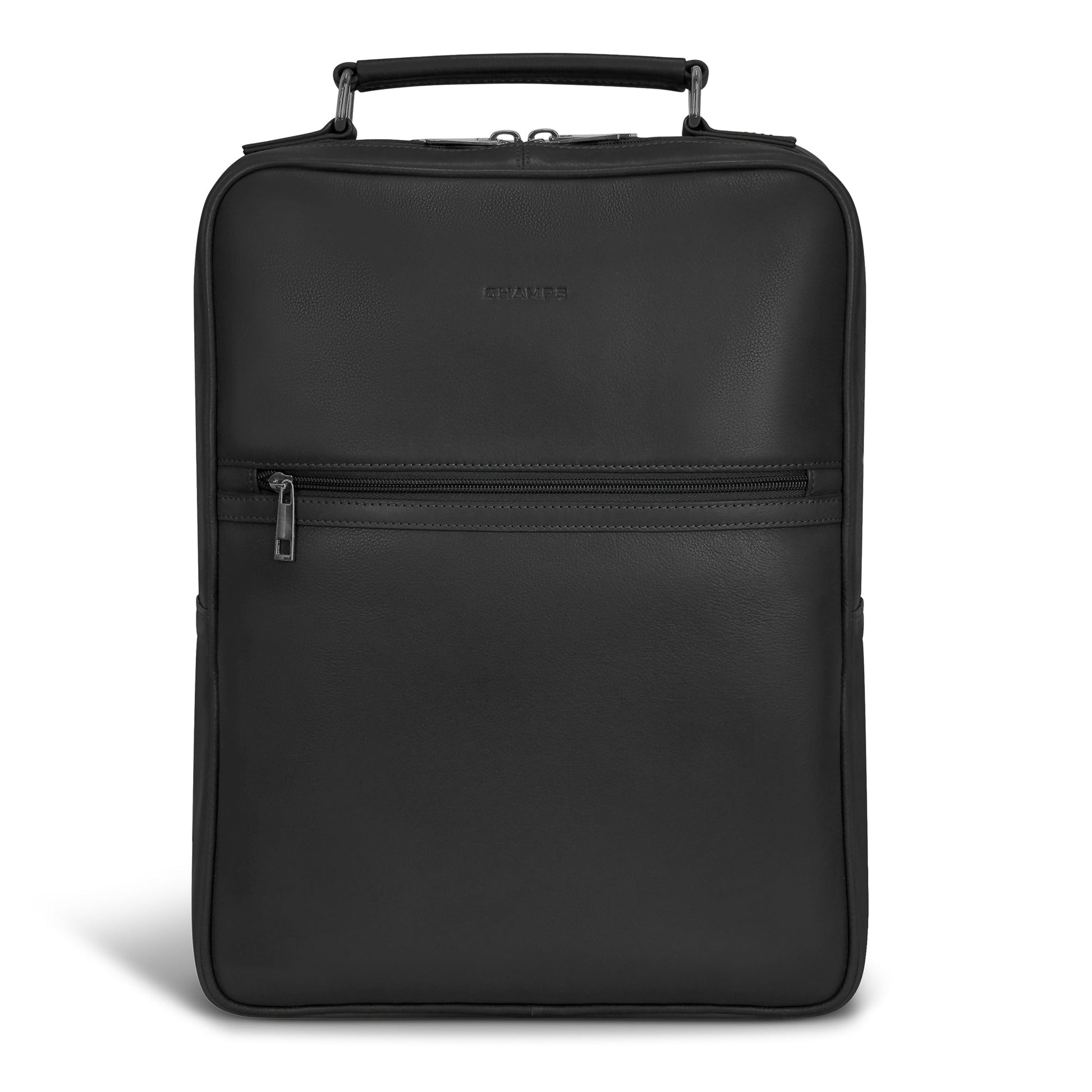 Champs Backpacks Black Champs Onyx Leather Compact Backpack