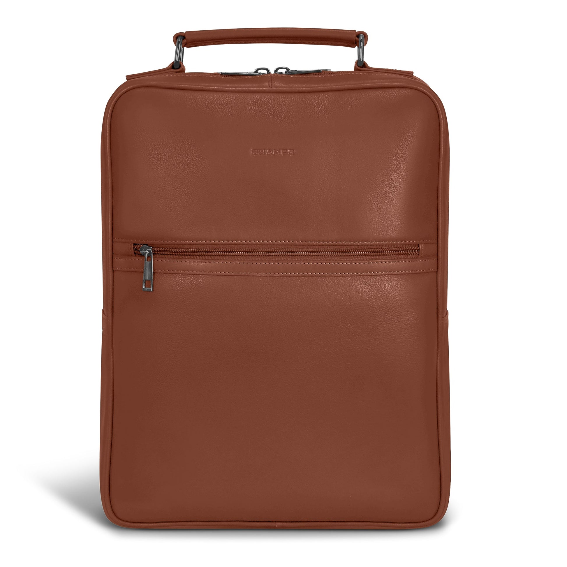 Champs Backpacks Brown Champs Onyx Leather Compact Backpack