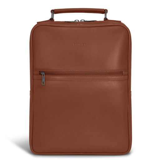Champs Backpacks Brown Champs Onyx Leather Compact Backpack