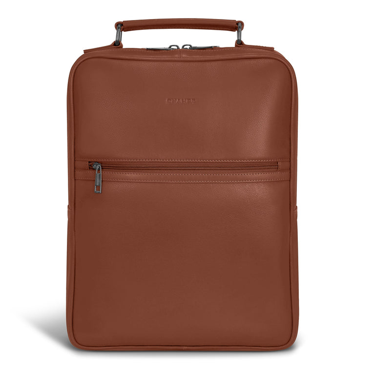 Champs Backpacks Brown Champs Onyx Leather Compact Backpack