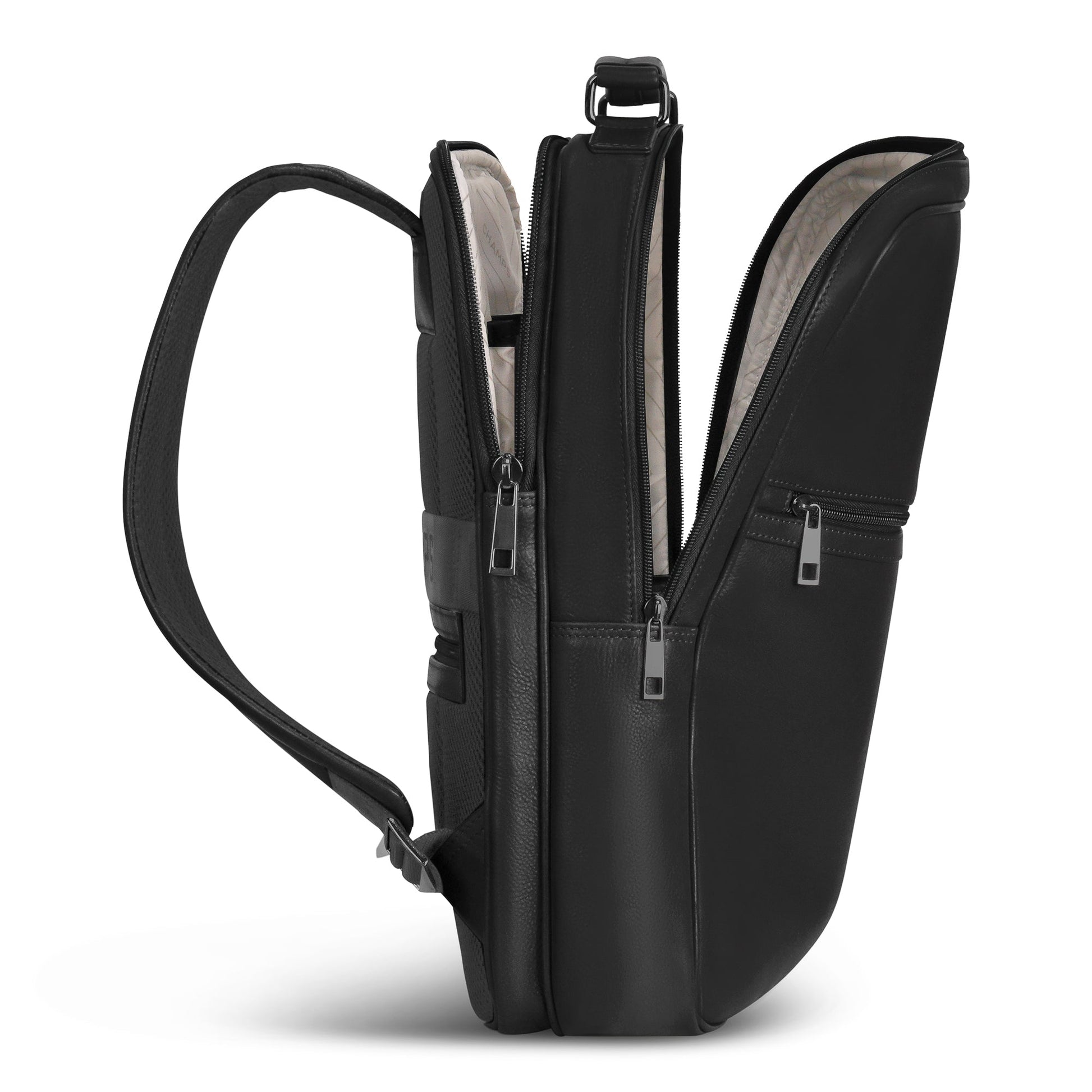 Champs Backpacks Champs Onyx Leather Compact Backpack