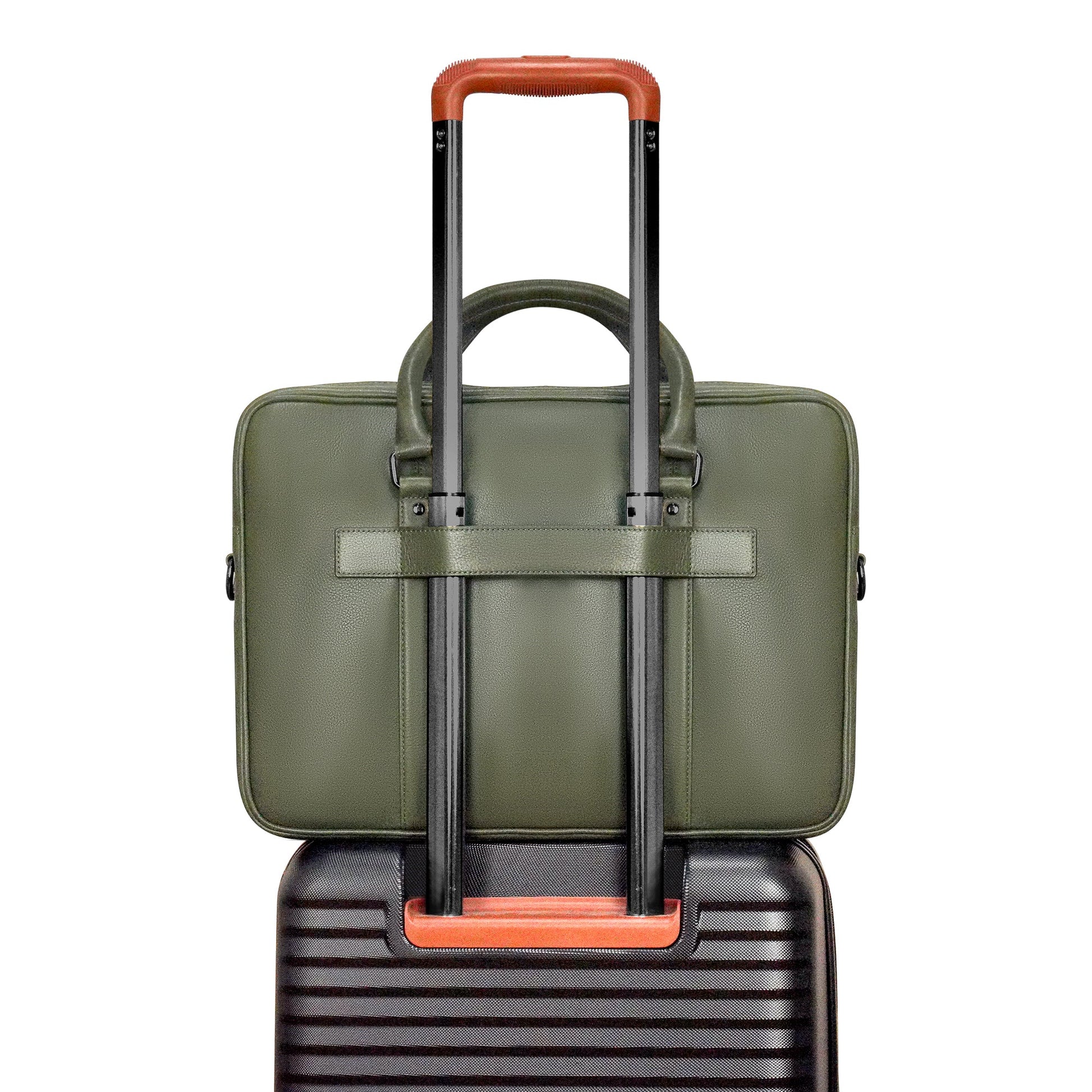 Champs Briefcases Champs Onyx Leather Slim Briefcase