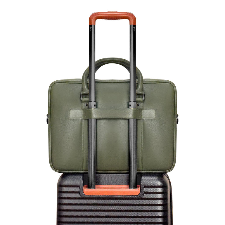 Champs Briefcases Champs Onyx Leather Slim Briefcase