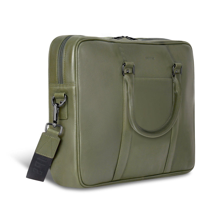 Champs Briefcases Champs Onyx Leather Slim Briefcase
