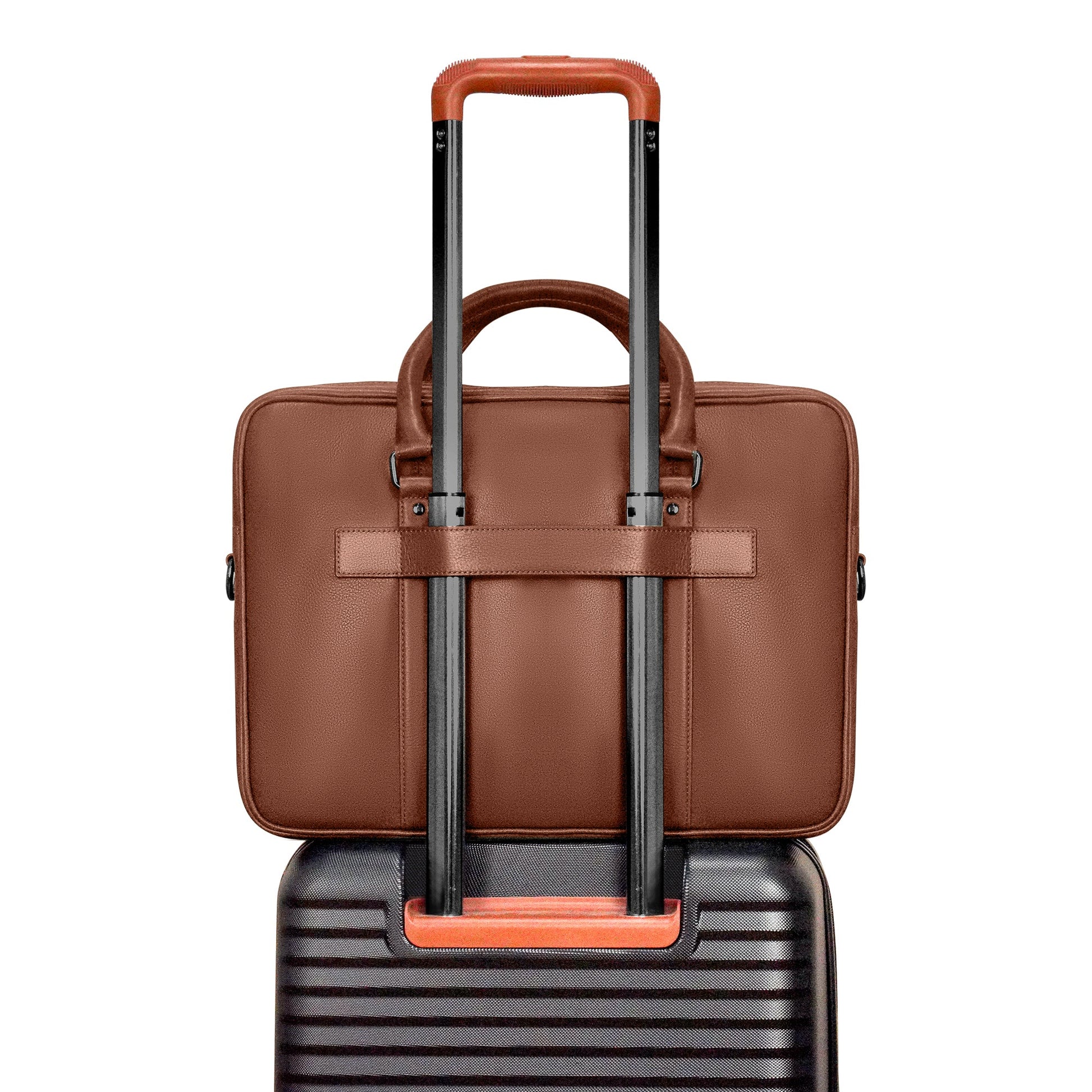 Champs Briefcases Champs Onyx Leather Slim Briefcase