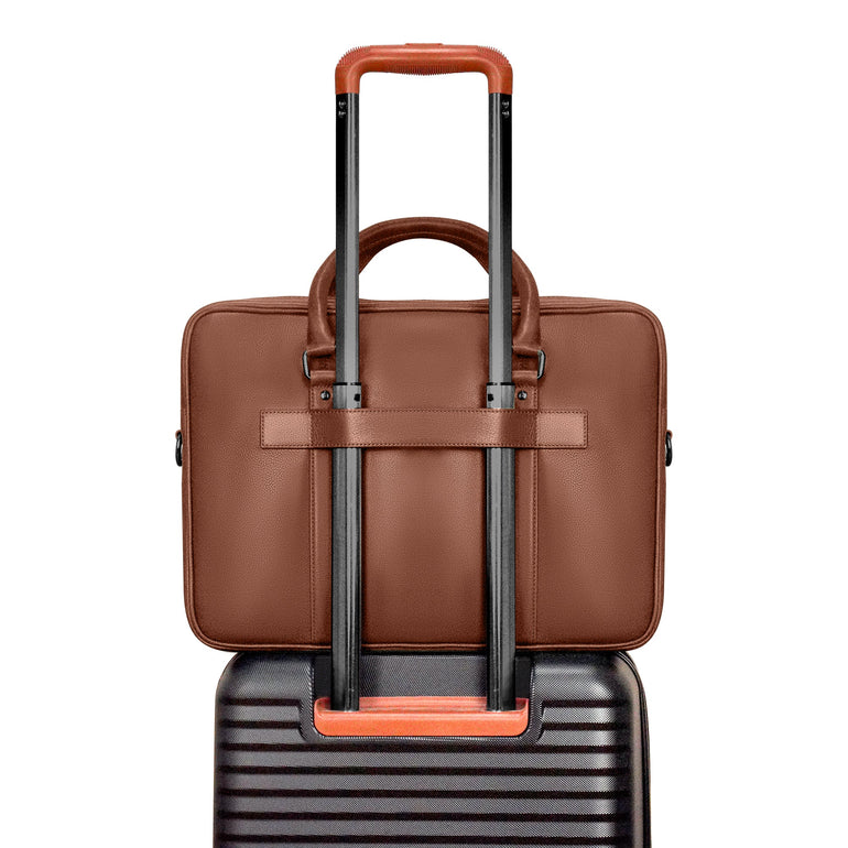 Champs Briefcases Champs Onyx Leather Slim Briefcase