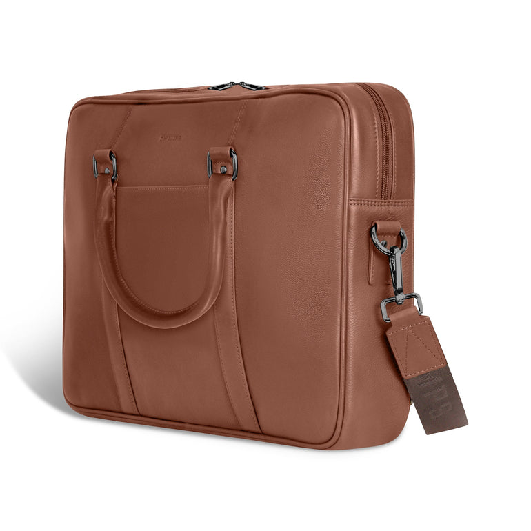 Champs Briefcases Champs Onyx Leather Slim Briefcase