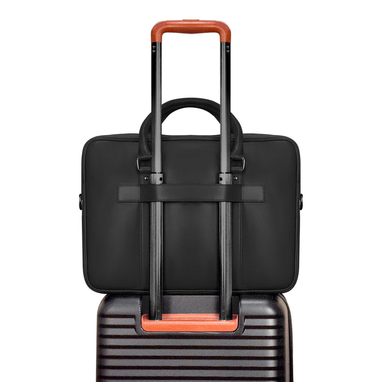 Champs Briefcases Champs Onyx Leather Slim Briefcase