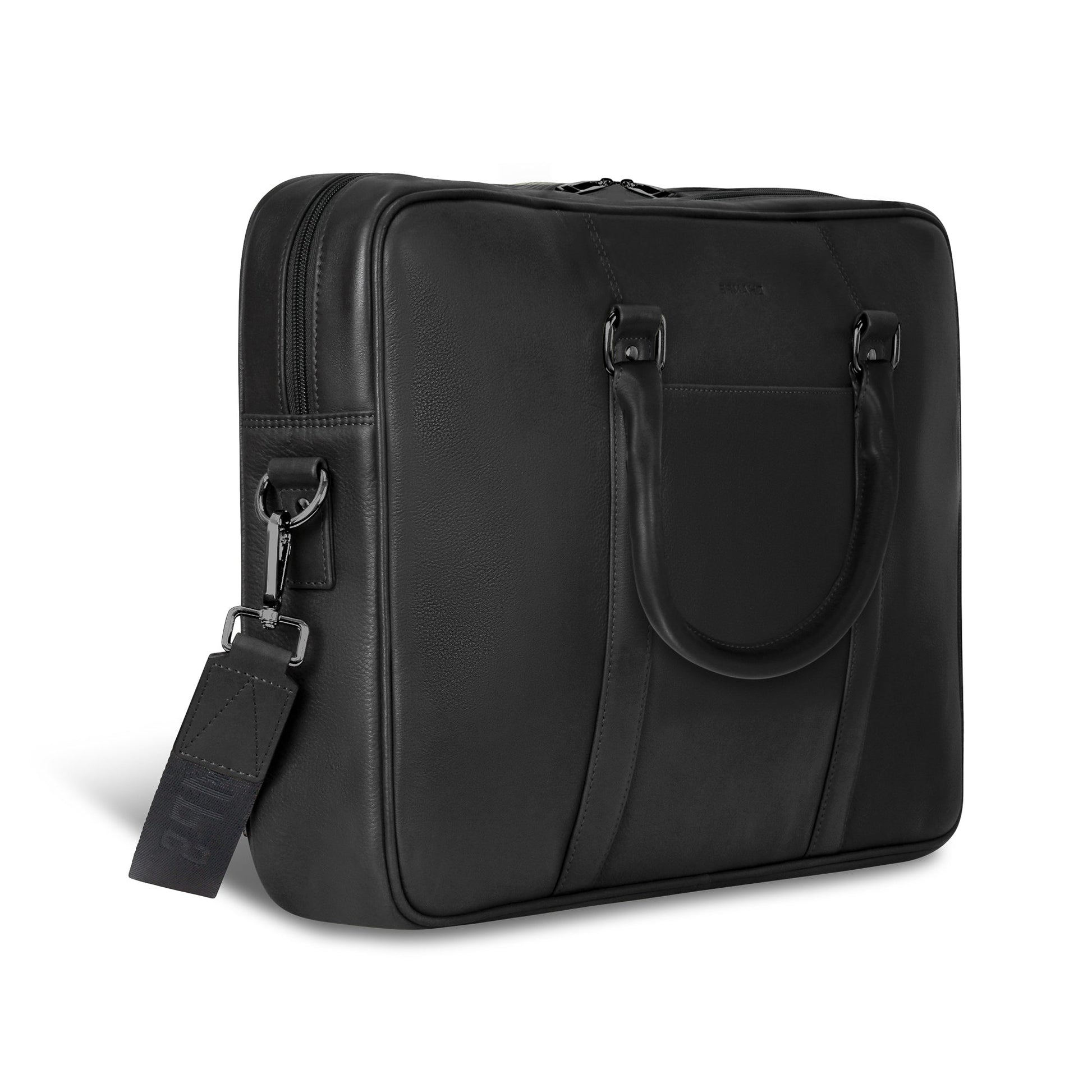 Champs Briefcases Champs Onyx Leather Slim Briefcase