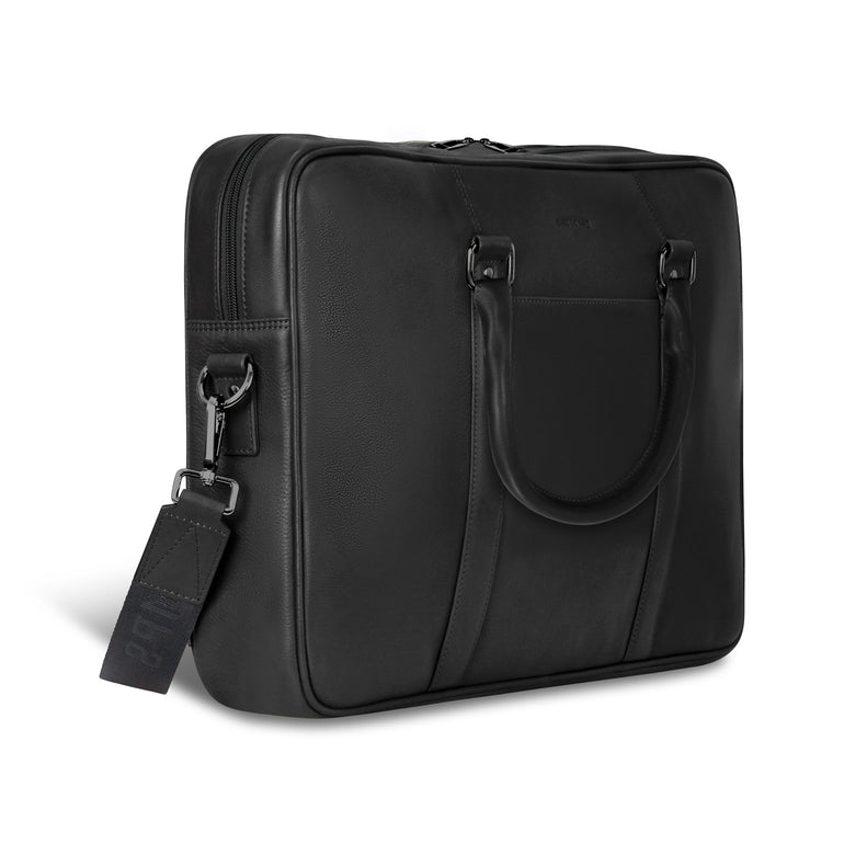 Champs Briefcases Champs Onyx Leather Slim Briefcase