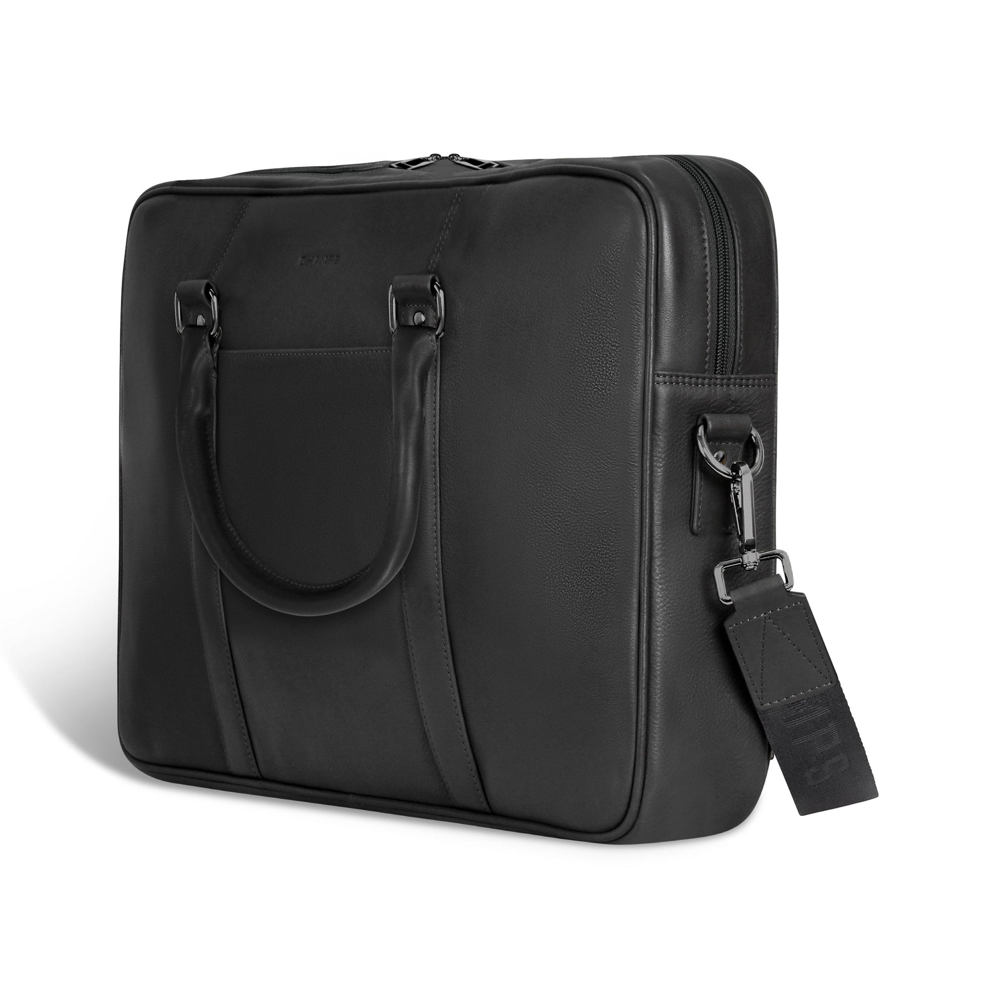 Champs Briefcases Champs Onyx Leather Slim Briefcase