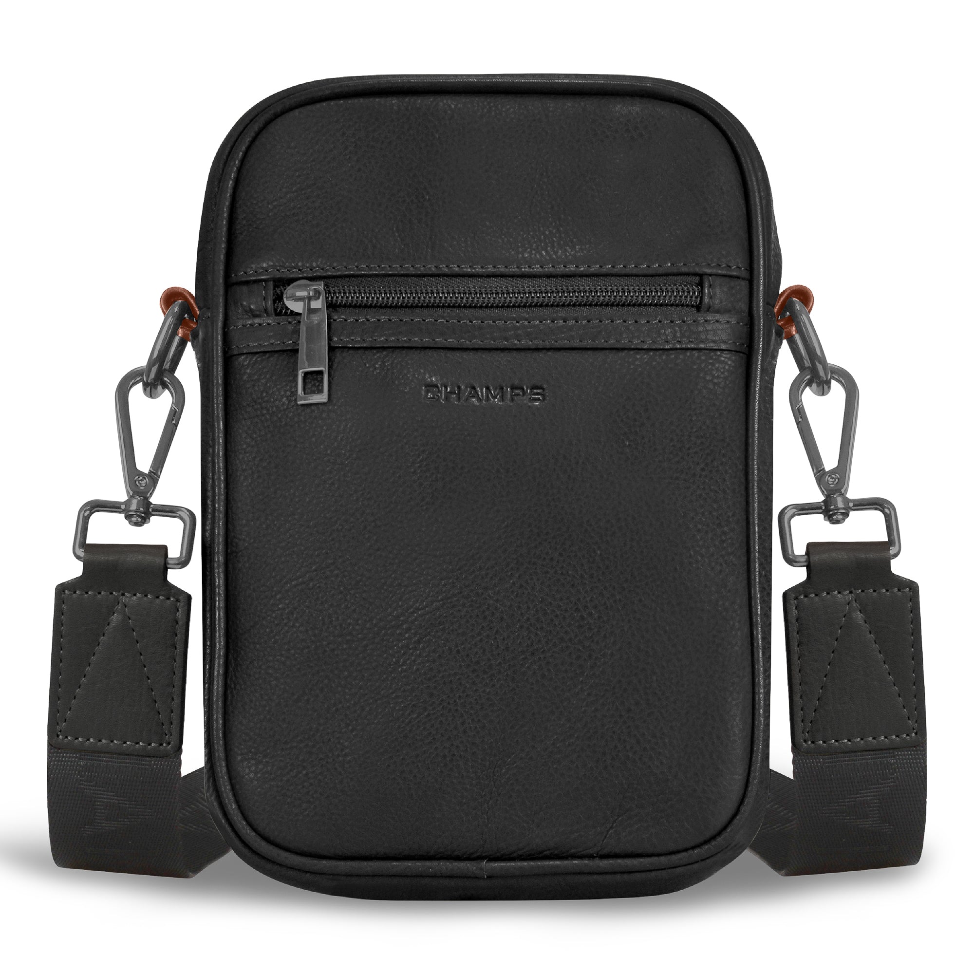 Champs Cross-Body Bag Black Champs Onyx Leather Vertical Cross-Body Bag