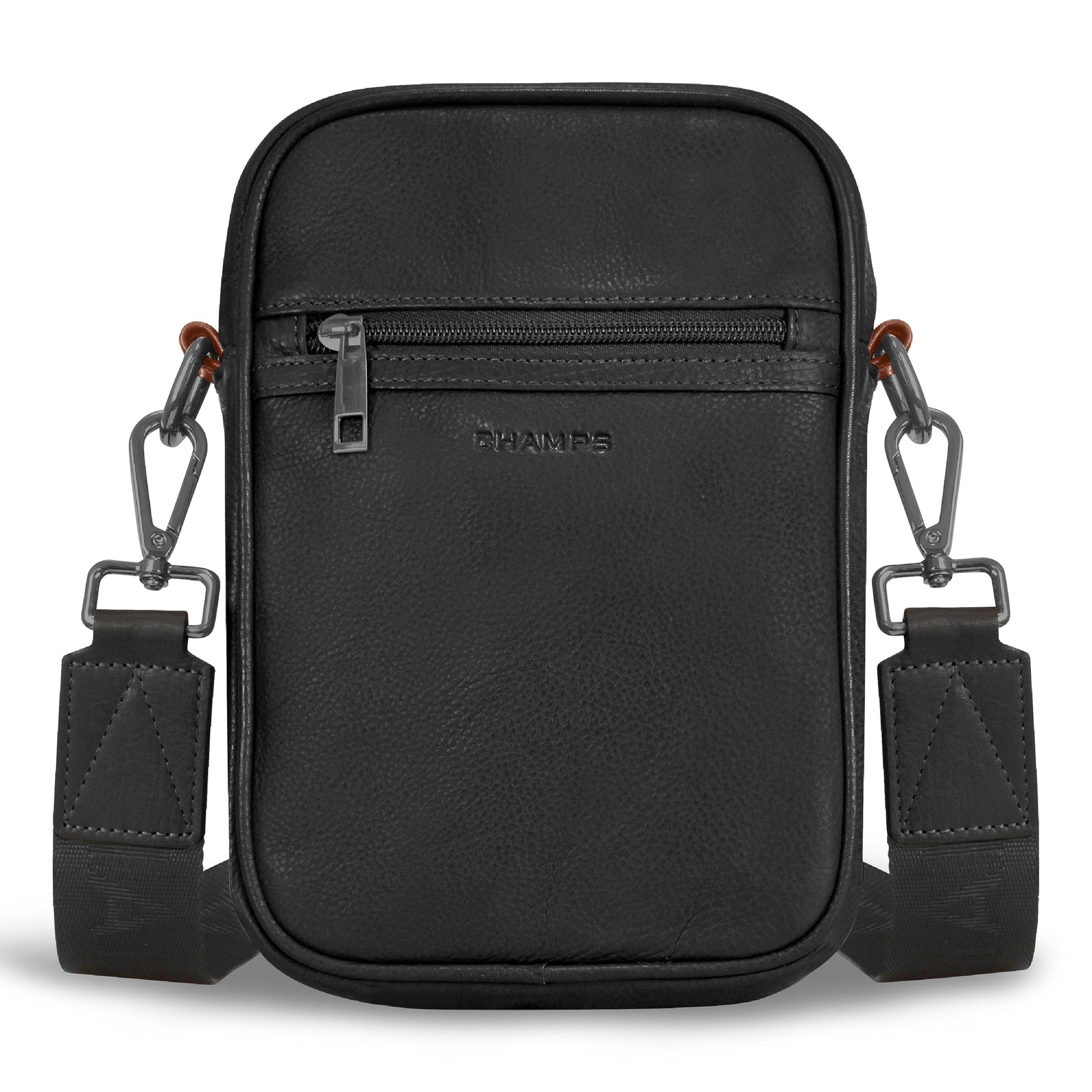 Champs Cross-Body Bag Black Champs Onyx Leather Vertical Cross-Body Bag