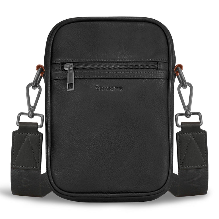 Champs Cross-Body Bag Black Champs Onyx Leather Vertical Cross-Body Bag