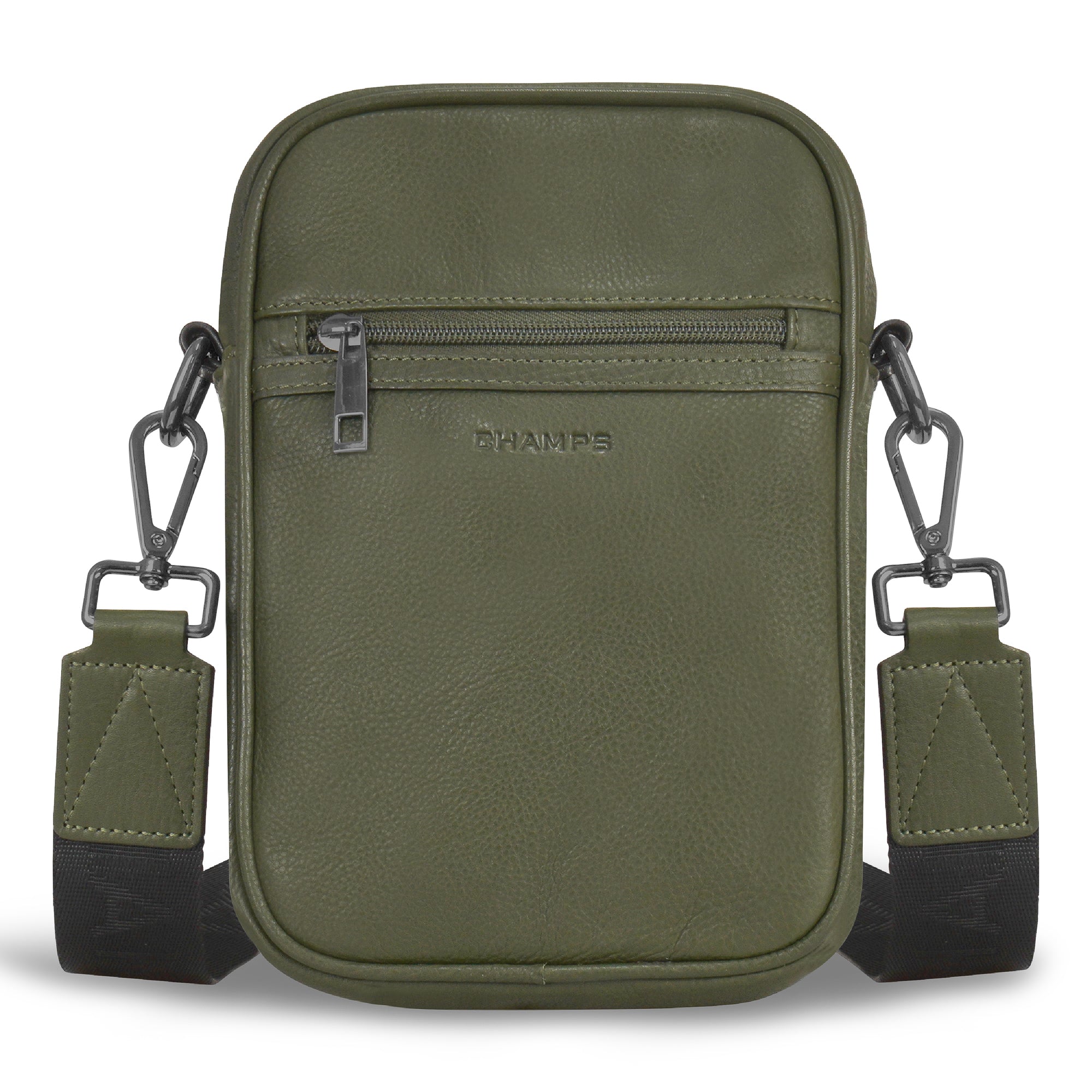 Champs Cross-Body Bag Khaki Champs Onyx Leather Vertical Cross-Body Bag