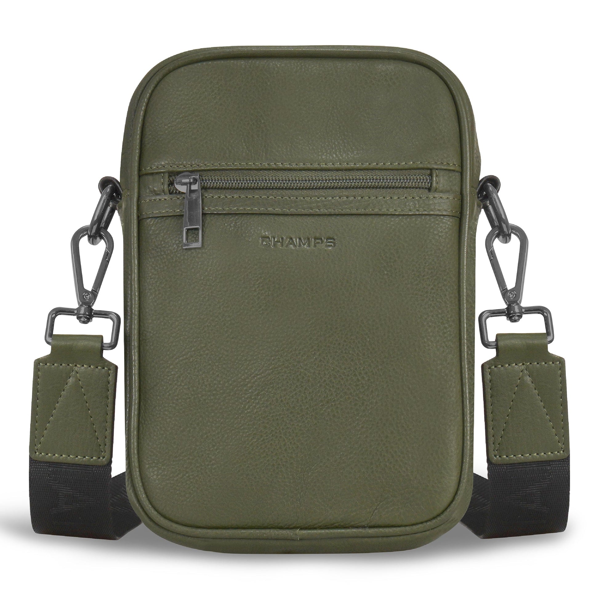 Champs Cross-Body Bag Khaki Champs Onyx Leather Vertical Cross-Body Bag