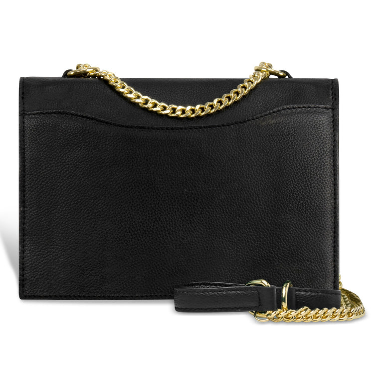Champs Handbags Black Champs Gala Leather Clutch Shoulder Bag