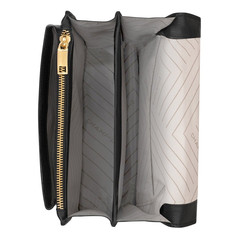 Champs Handbags Black Champs Gala Leather Clutch Shoulder Bag