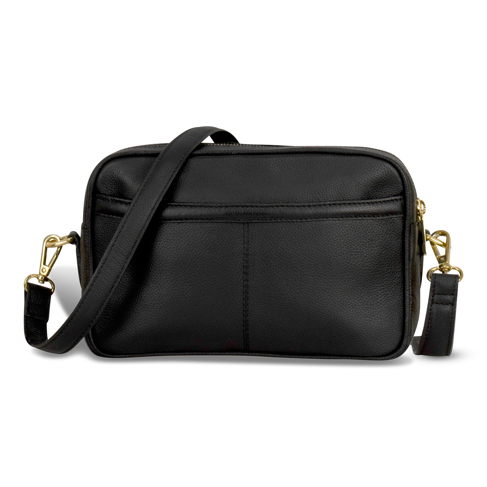 Champs Handbags Black Champs Gala Leather Double-Zip Shoulder Bag