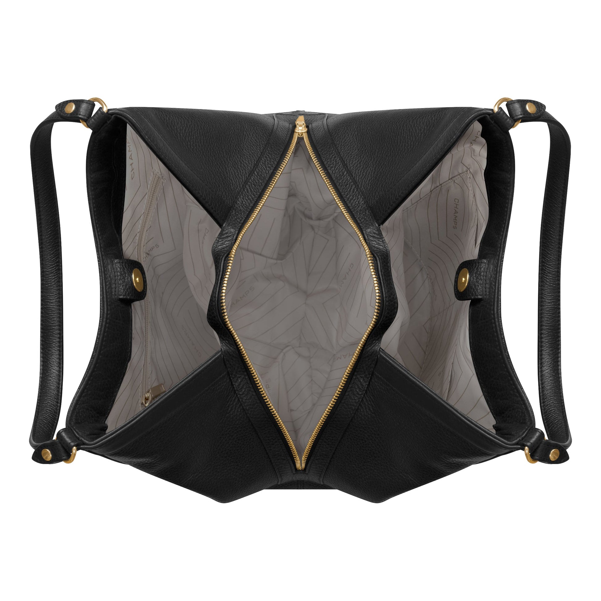 Champs Handbags Black Champs Gala Leather Hobo Bag