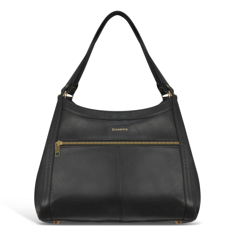 Champs Handbags Black Champs Gala Leather Hobo Bag