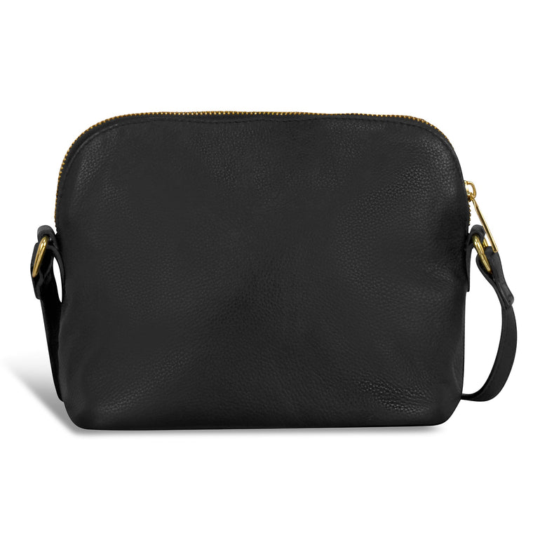 Champs Handbags Black Champs Gala Leather Top-Zip Shoulder Bag
