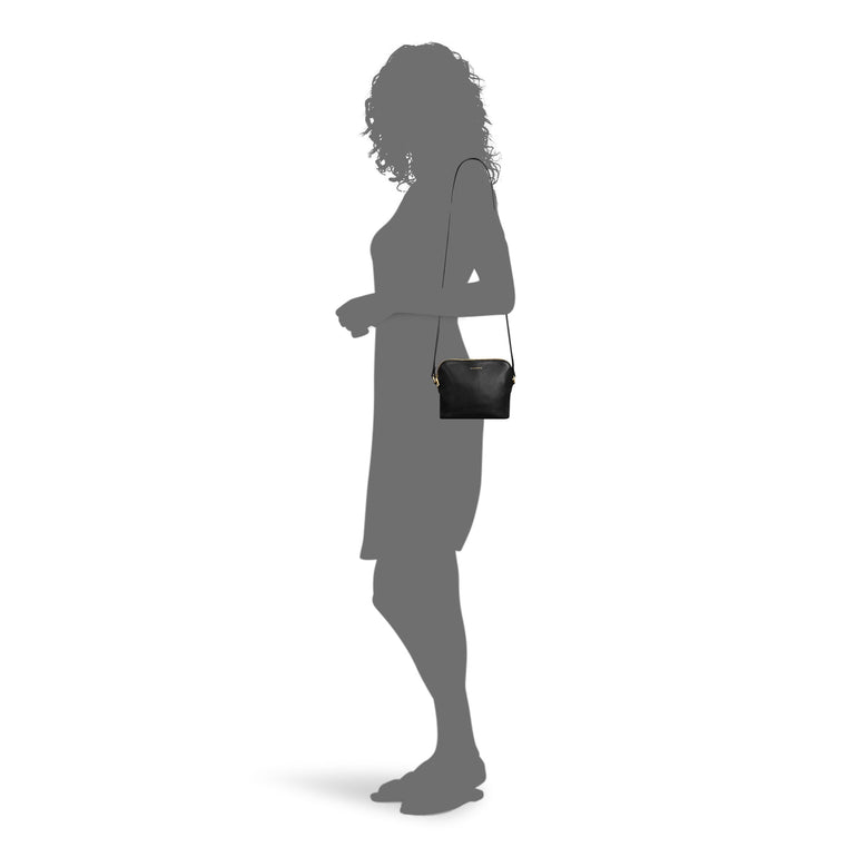 Champs Handbags Black Champs Gala Leather Top-Zip Shoulder Bag