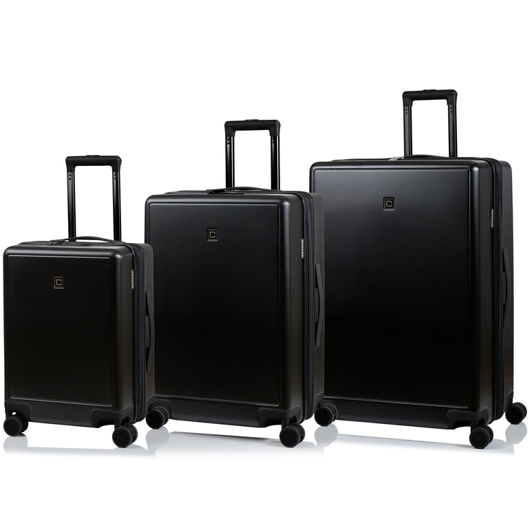Champs Luggage Black/Black Champs Vintage Muse Expandable 3-Piece Luggage Set