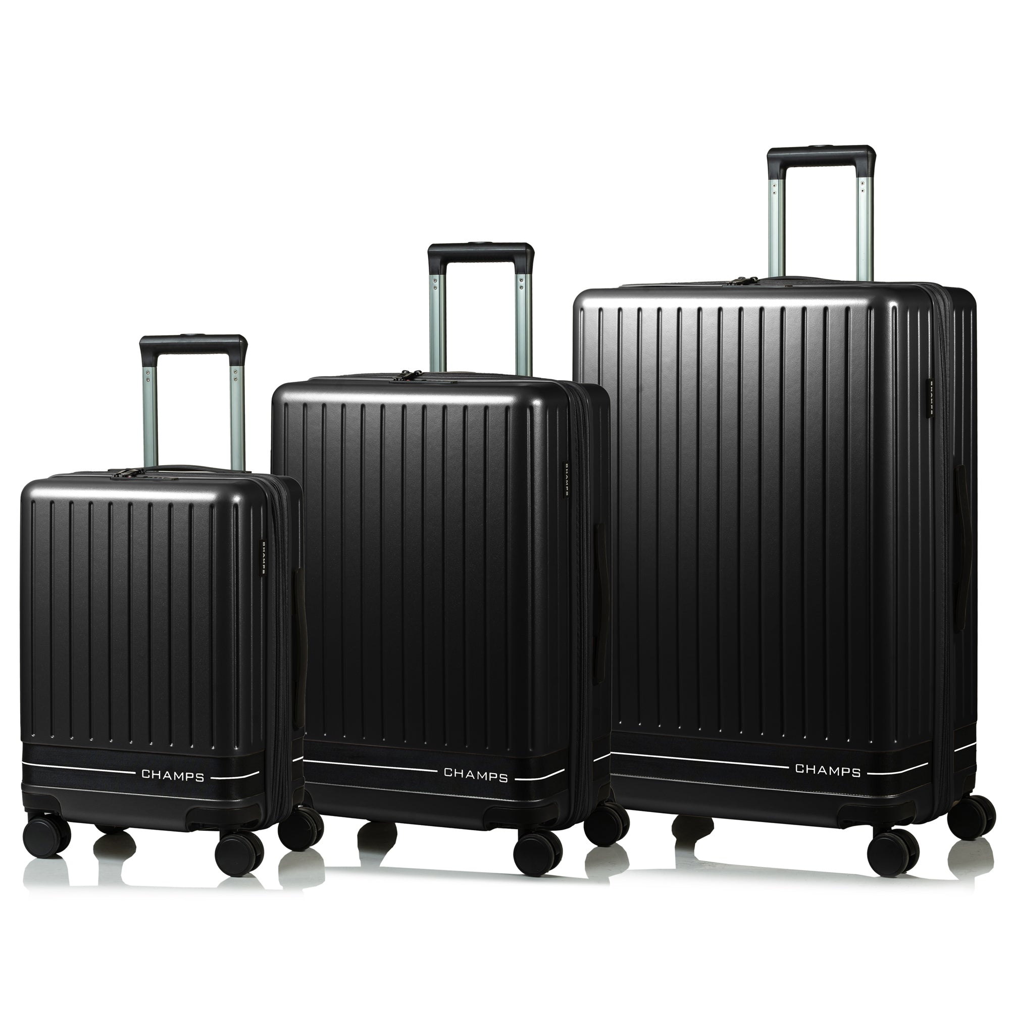 Champs Luggage Black Champs Fresh II Expandable 3-Piece Luggage Set