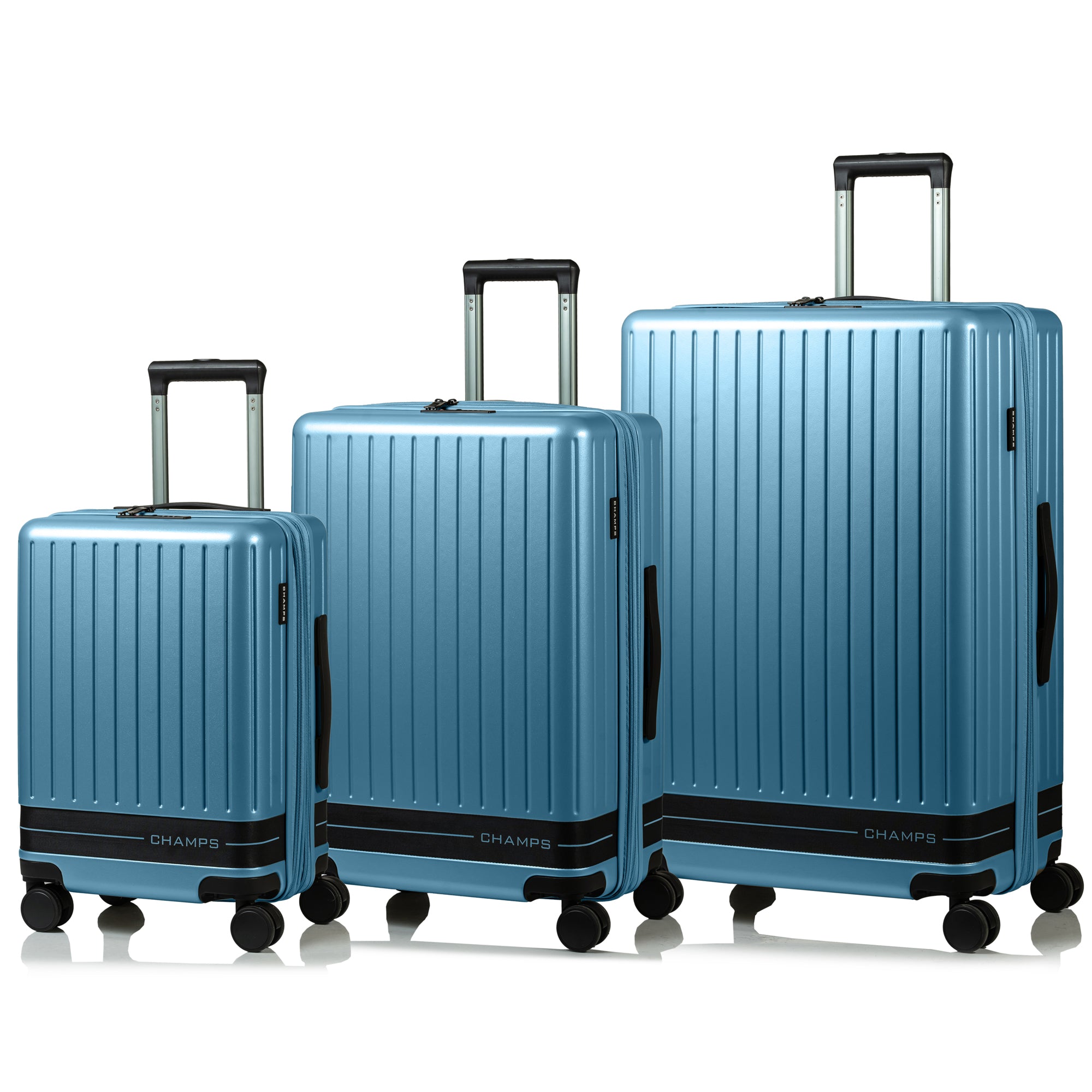 Champs Luggage Blue Champs Fresh II Expandable 3-Piece Luggage Set