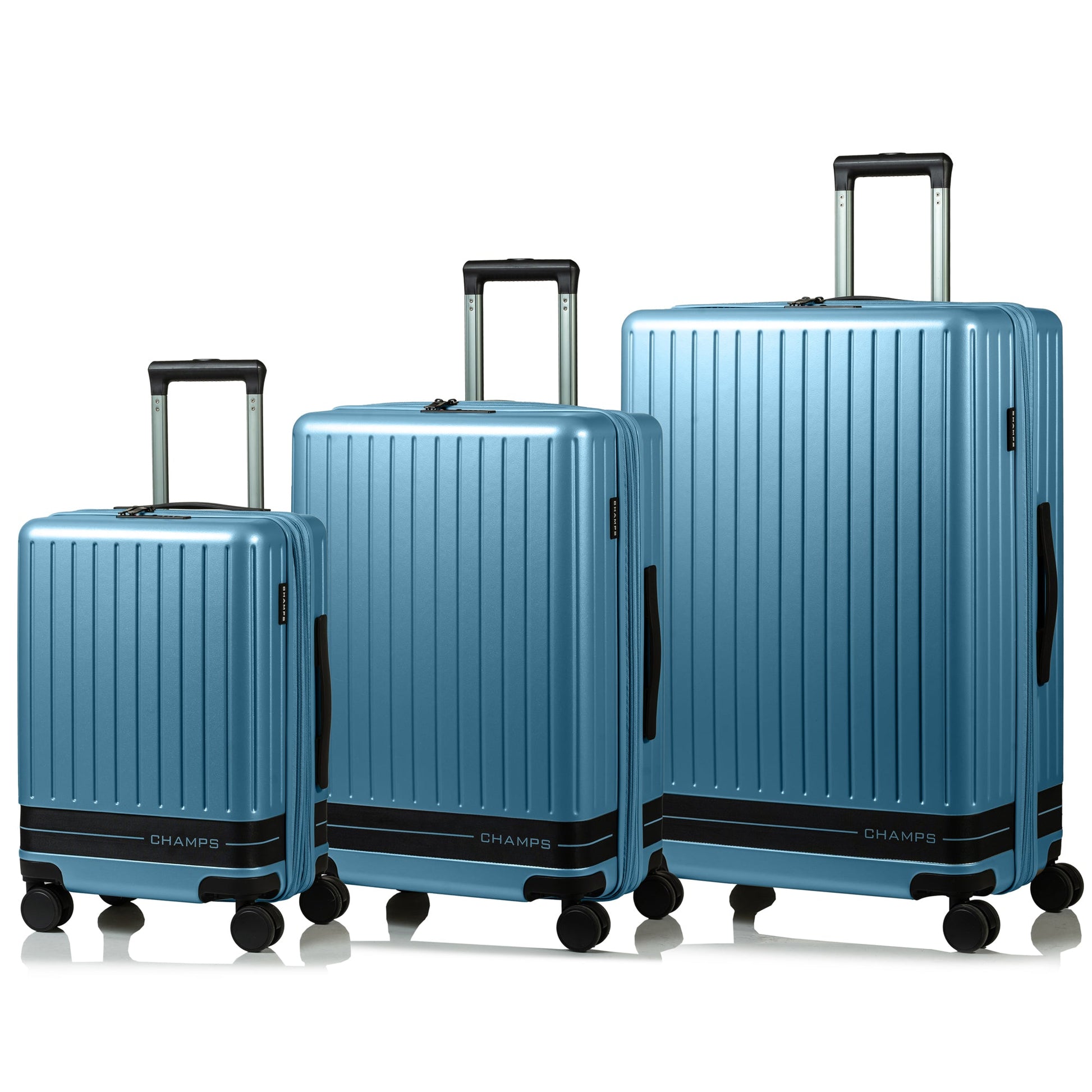 Champs Luggage Blue Champs Fresh II Expandable 3-Piece Luggage Set