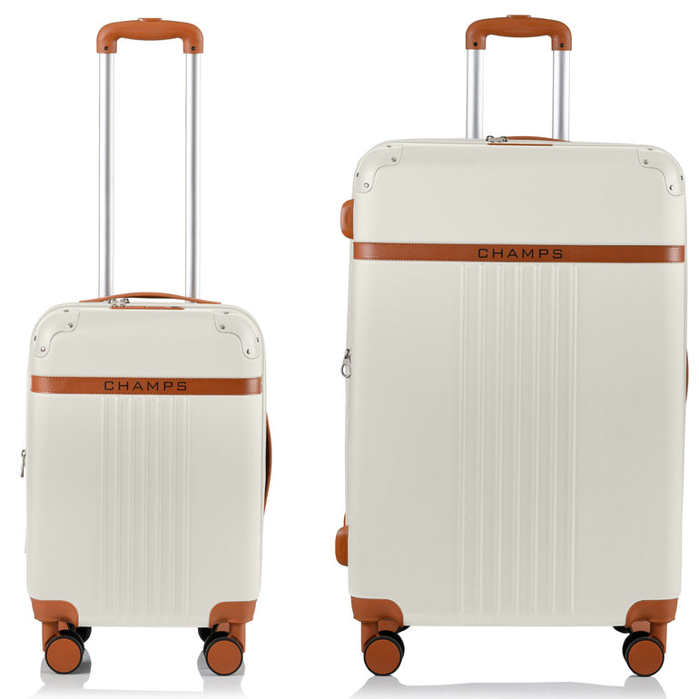 Champs Luggage Champs Vintage Expandable 2-Piece Luggage Set (Carry-On & Large)