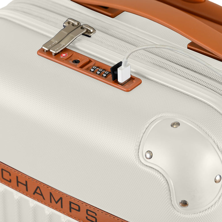 Champs Luggage Champs Vintage Expandable 2-Piece Luggage Set (Carry-On & Large)
