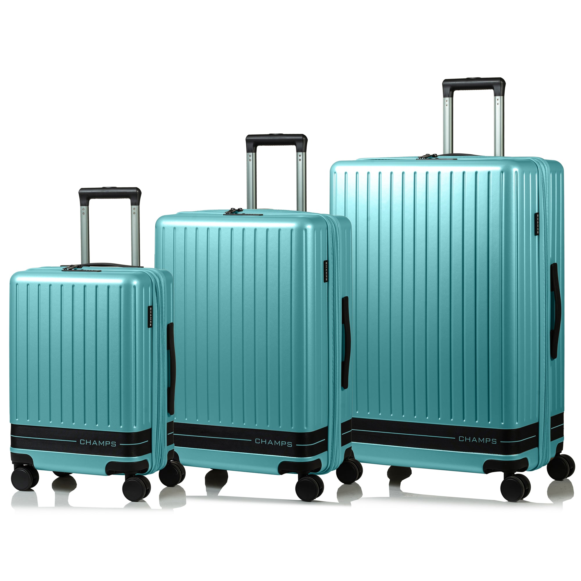 Champs Luggage Green Champs Fresh II Expandable 3-Piece Luggage Set