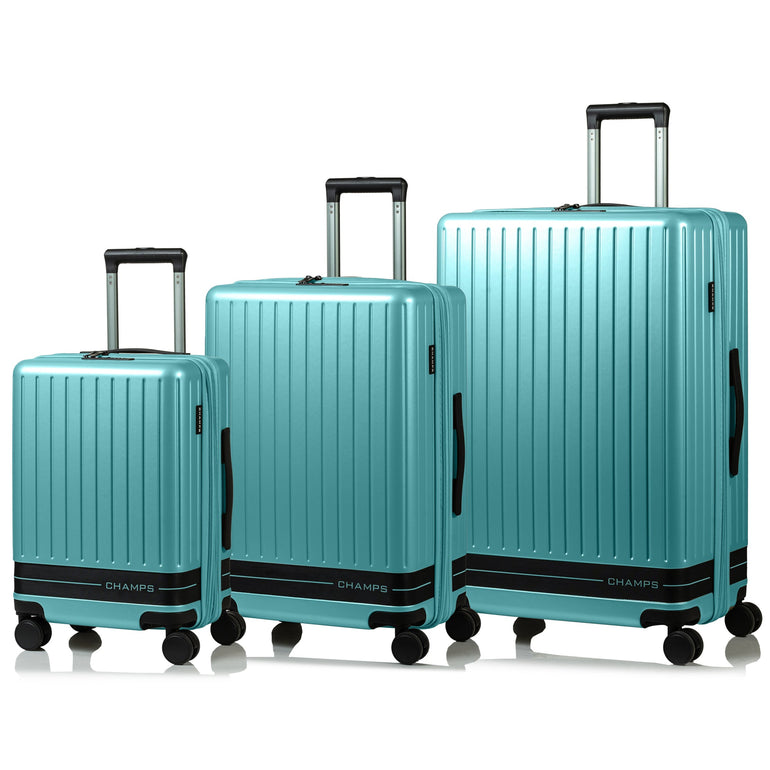 Champs Luggage Green Champs Fresh II Expandable 3-Piece Luggage Set