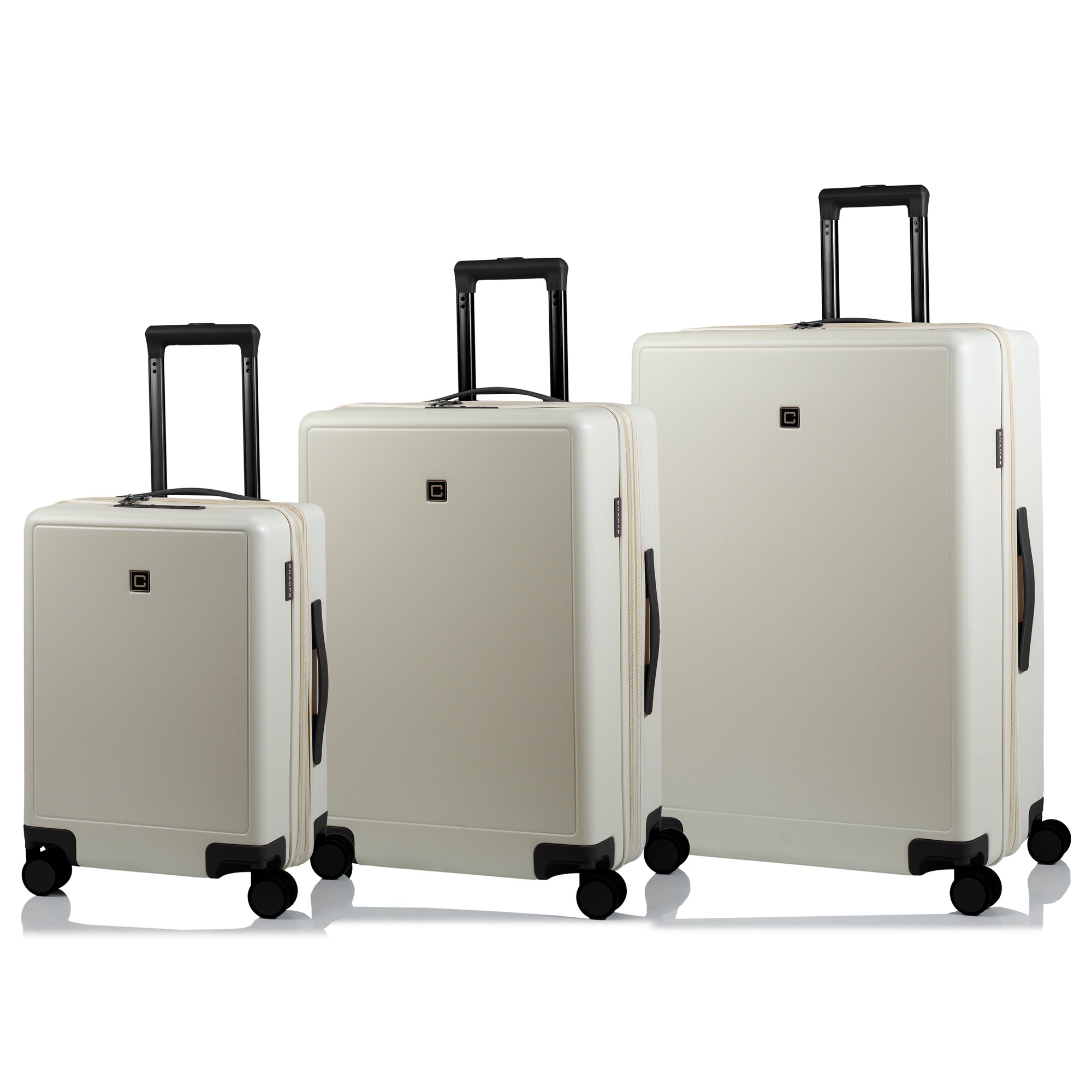 Champs Luggage Ivory/Black Champs Vintage Muse Expandable 3-Piece Luggage Set