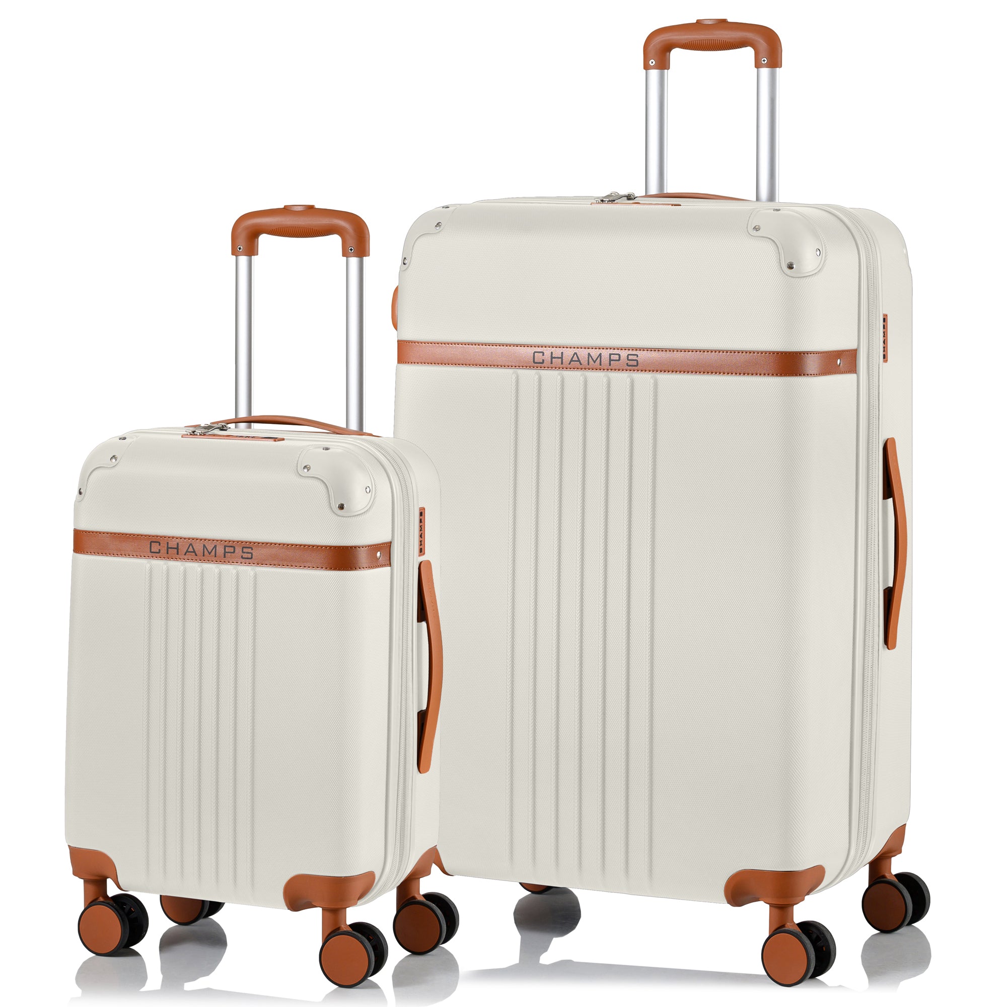 Champs Luggage Ivory Champs Vintage Expandable 2-Piece Luggage Set (Carry-On & Large)