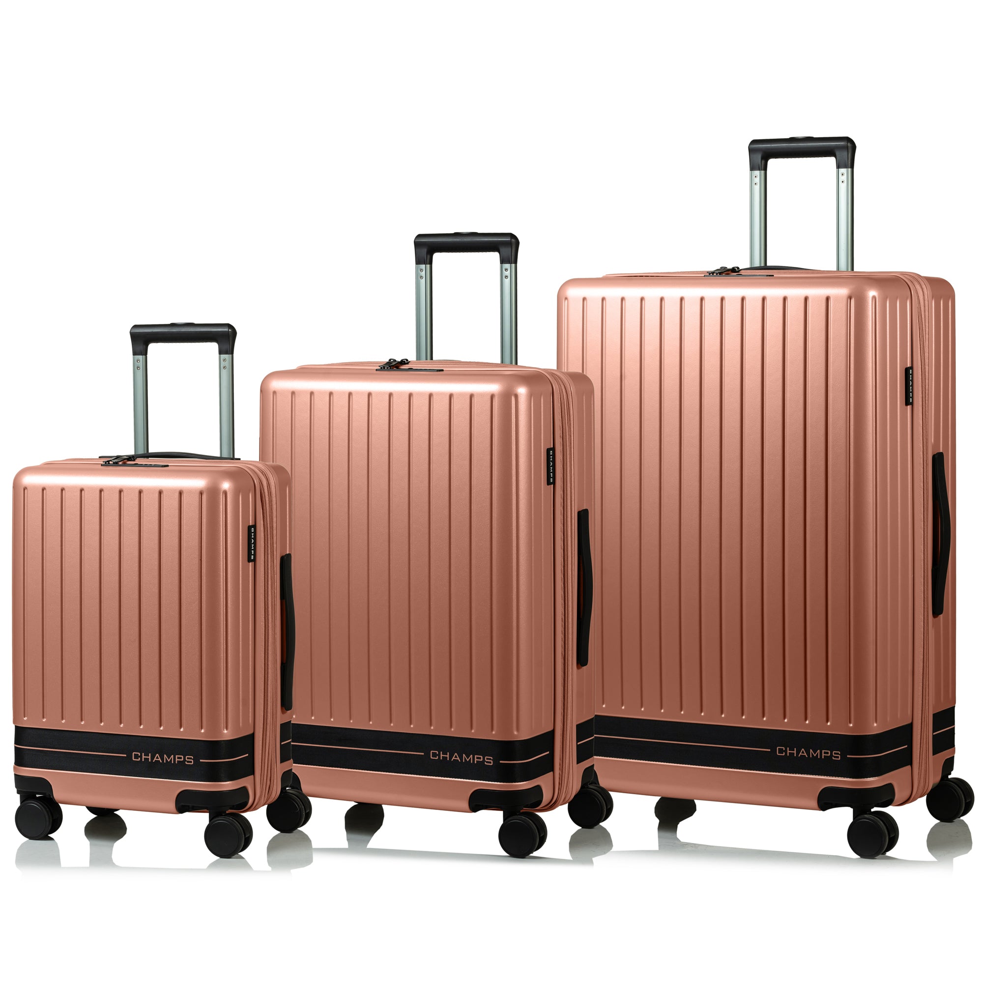 Champs Luggage Pink Champs Fresh II Expandable 3-Piece Luggage Set