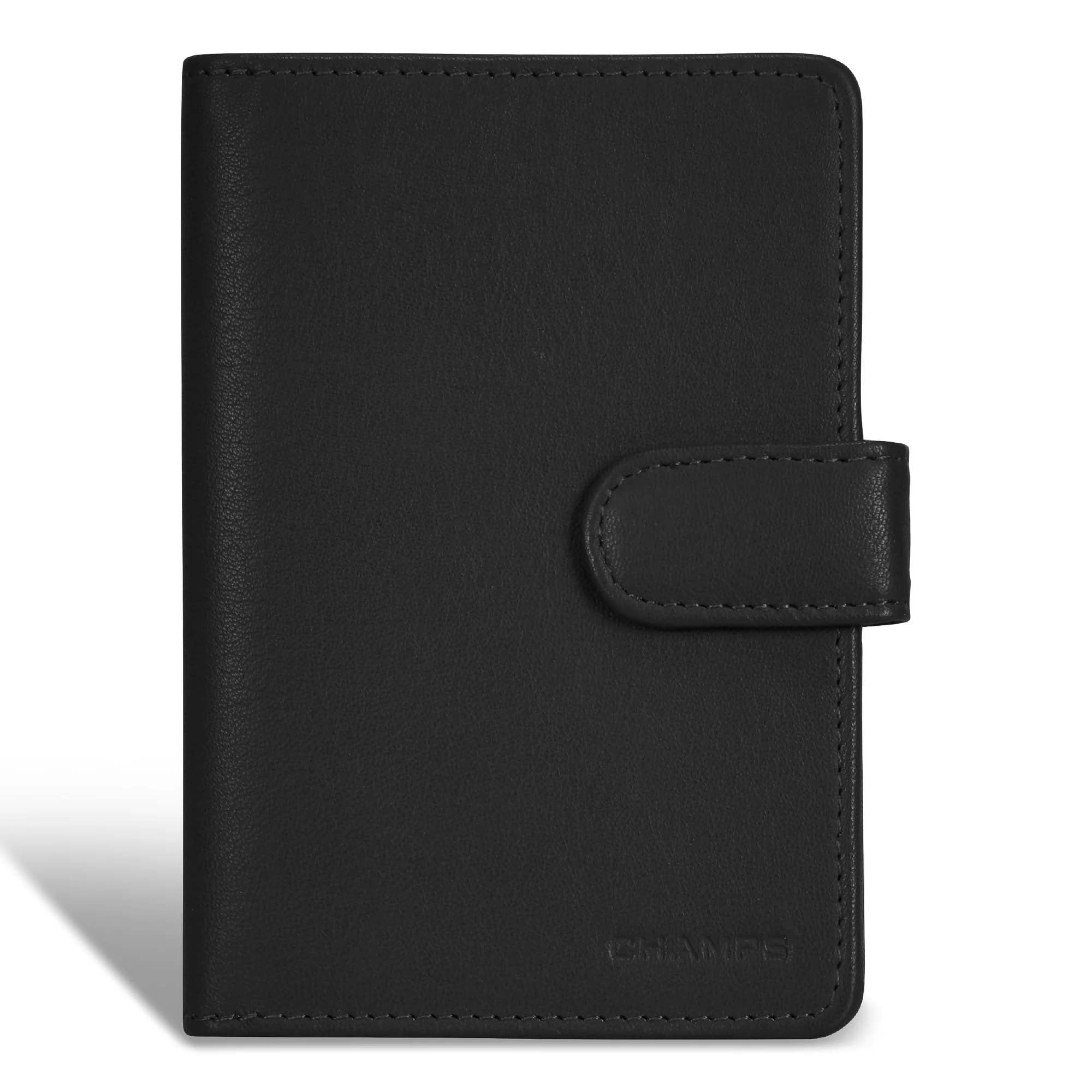 Champs Passport Case Black Champs Onyx Leather Passport Case