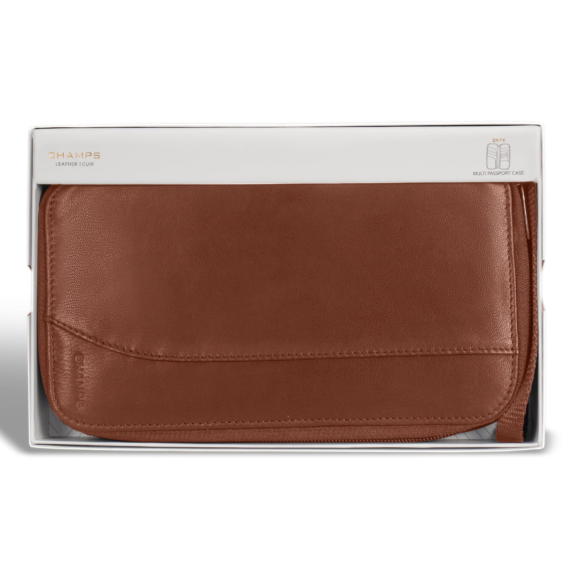Champs Passport Case Champs Onyx Leather Multi Passport Case