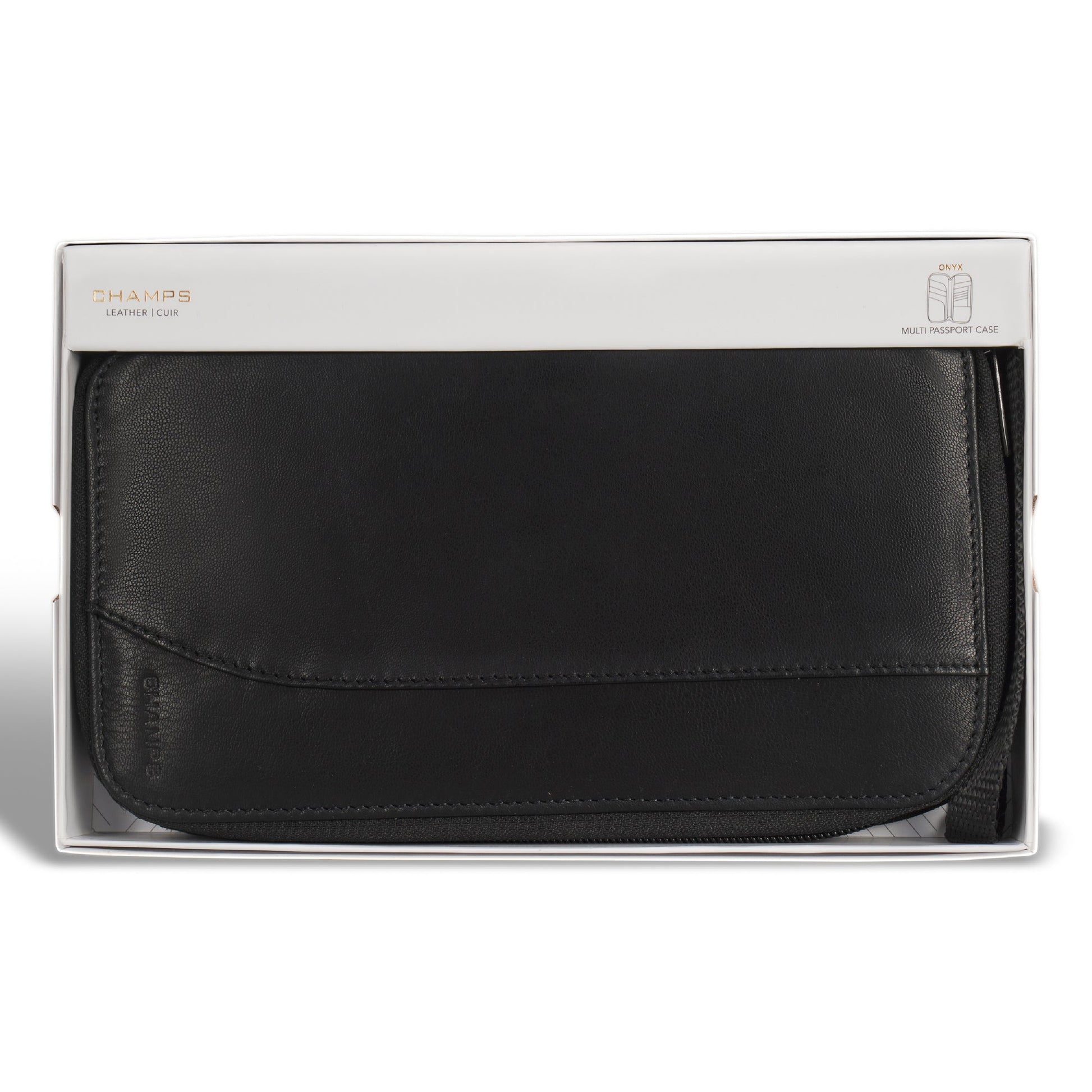 Champs Passport Case Champs Onyx Leather Multi Passport Case