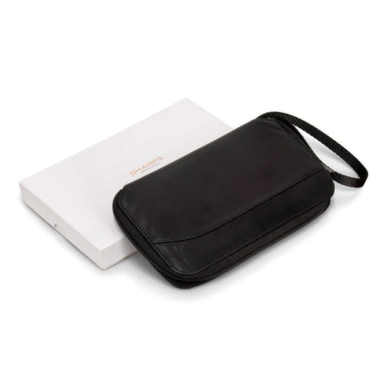 Champs Passport Case Champs Onyx Leather Multi Passport Case