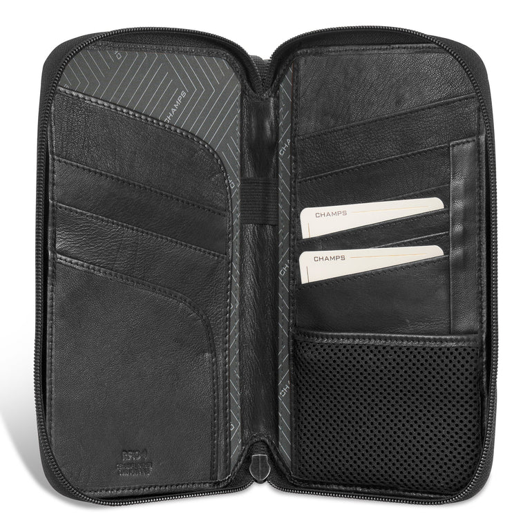 Champs Passport Case Champs Onyx Leather Multi Passport Case